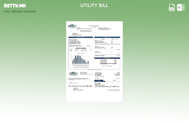 Модерен стил шаблон за комунални сметки за градот Мисула во САД